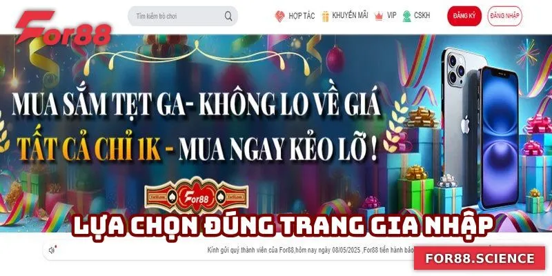 Chọn đúng website mở nick